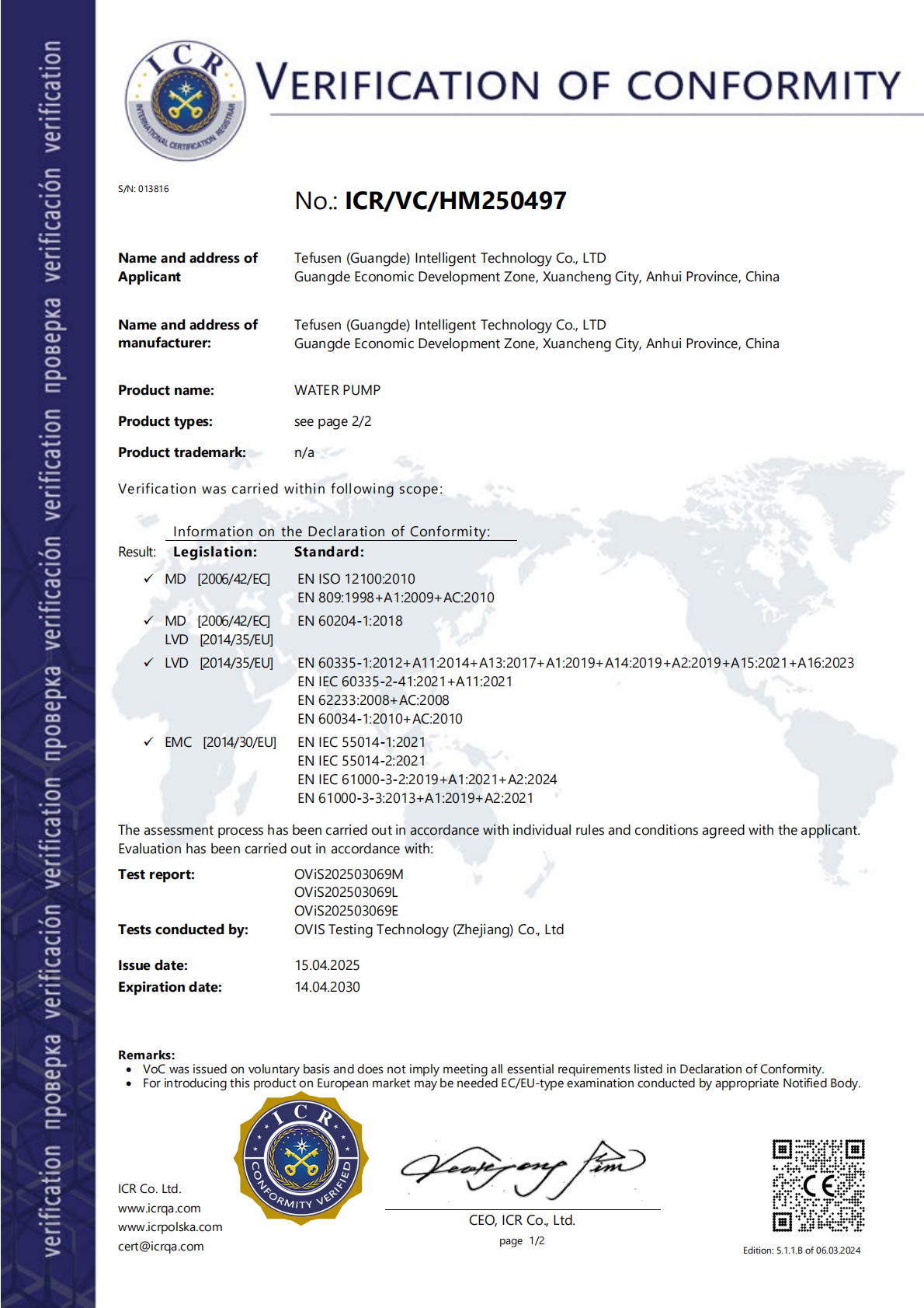CE Certificate
