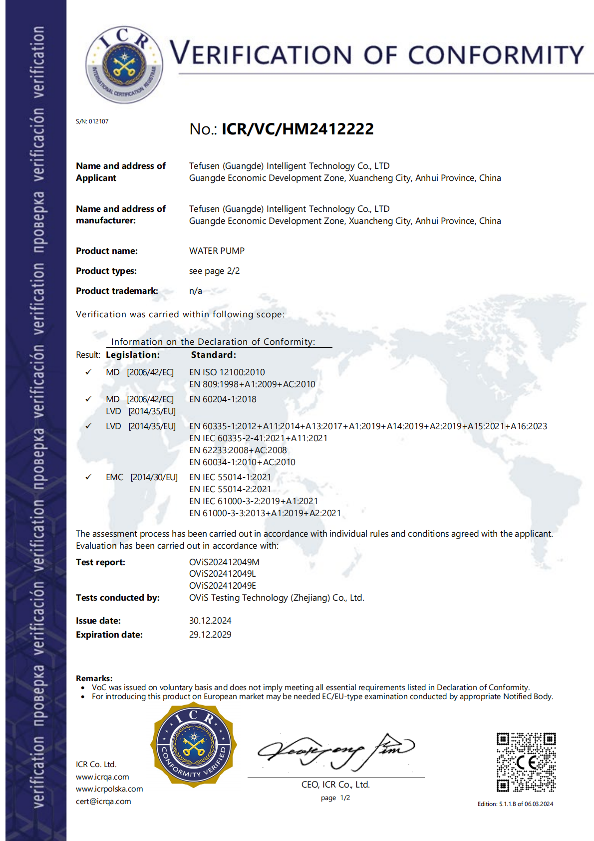 CE Certificate